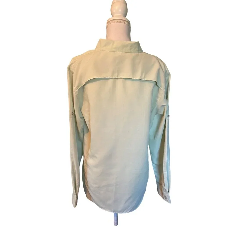 10,000 ft Above Sea Level Blouse Womens XL NEW Light Lime Green Outdoor Hiking - Picture 5 of 16